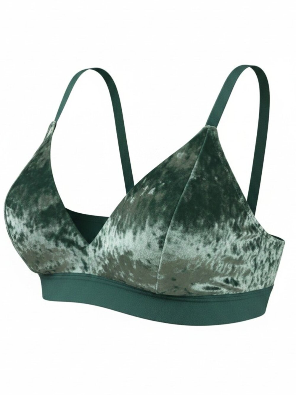 NWOT PINK Victoria's Secret Crushed Velvet Triangle Bralette Green XXL